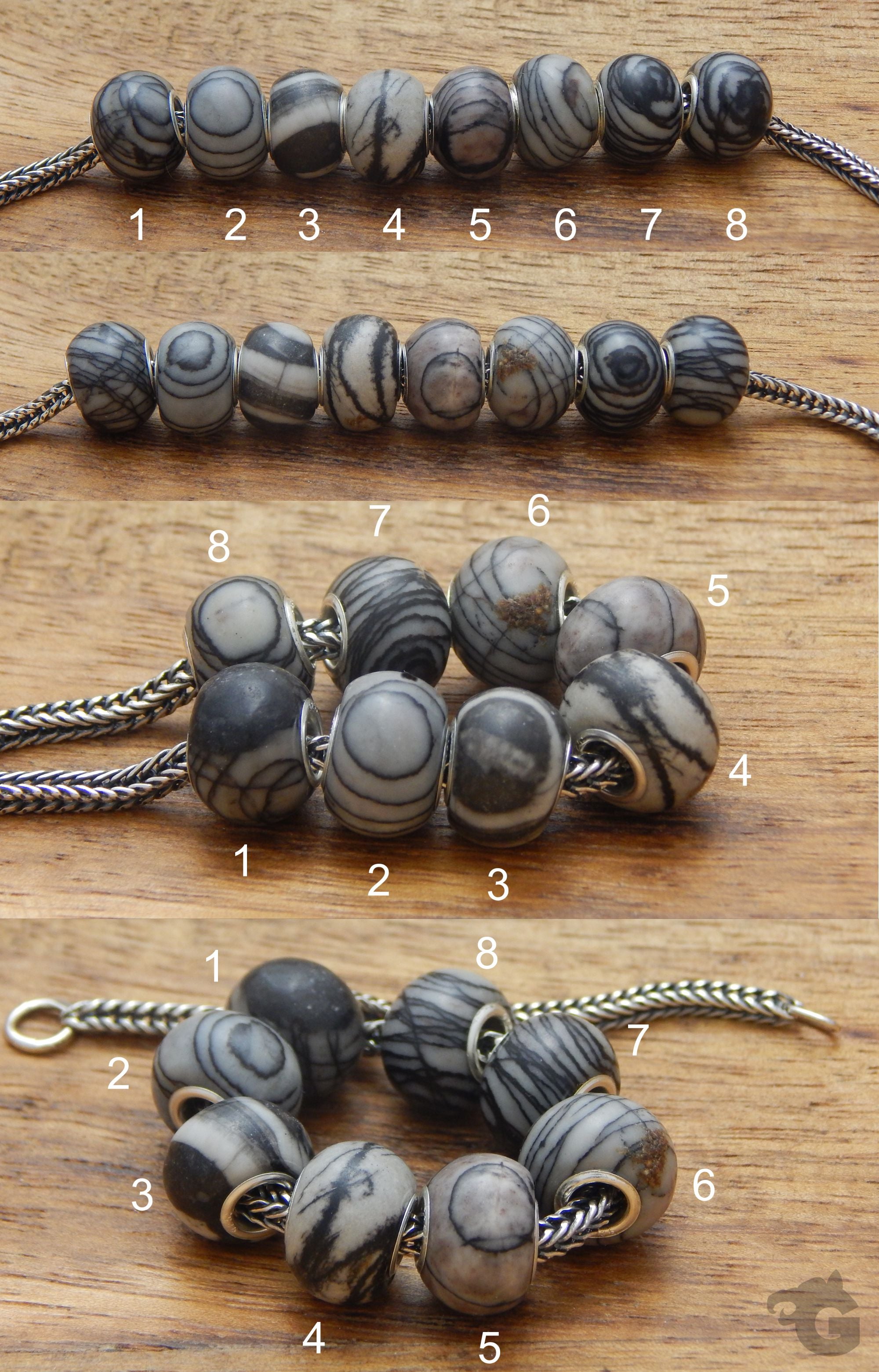 Black Line Picasso Jasper bead nr 6