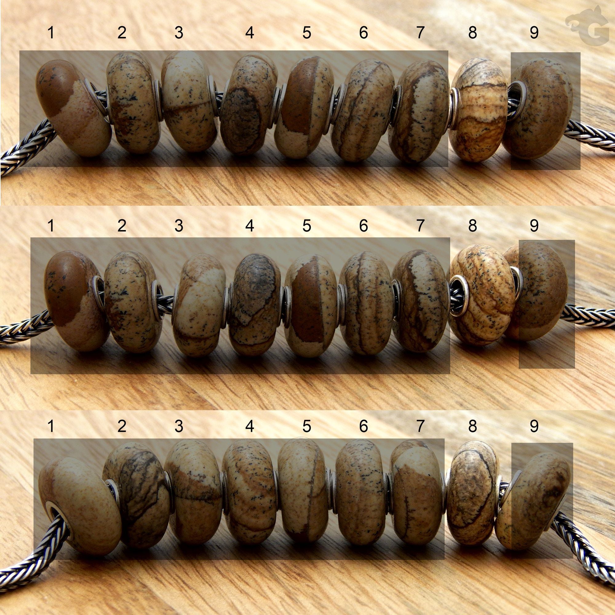 Picture Jasper Smooth Bead