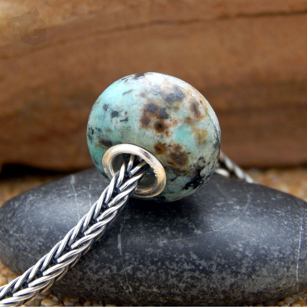 African Turquoise big hole bead bohemian unique patterns matt smooth