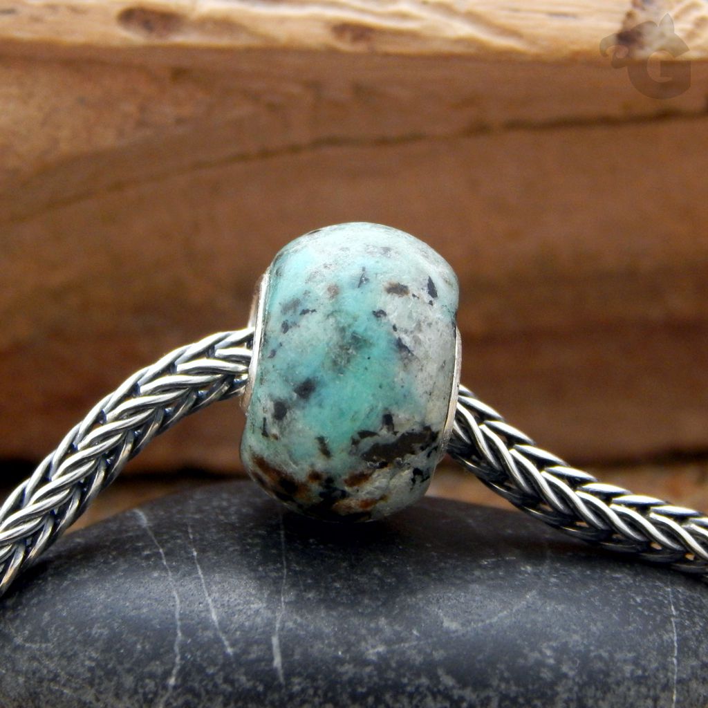 African Turquoise Stone of Evolution big hole bead
