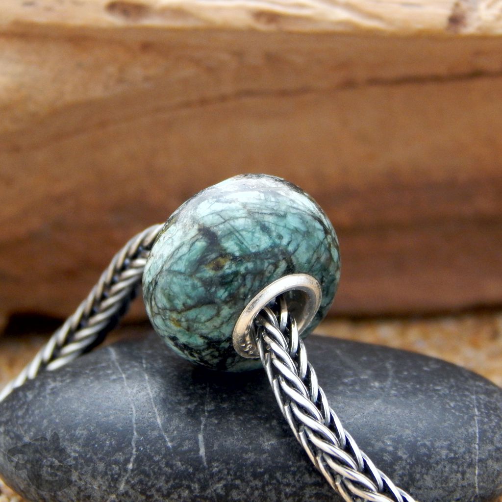 Stone of Evolution African Turquoise natural big hole bracelet bead unisex