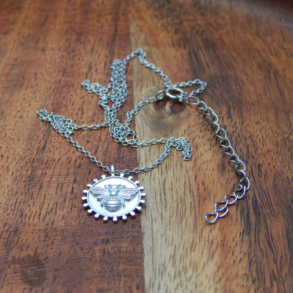 bee choker necklace 925 sterling silver 16 inch wit extension 18 inch 40 cm + 5 cm