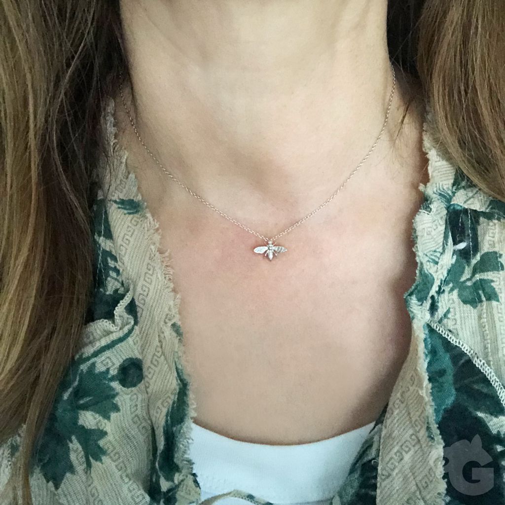 bee necklace 925 sterling silver choker