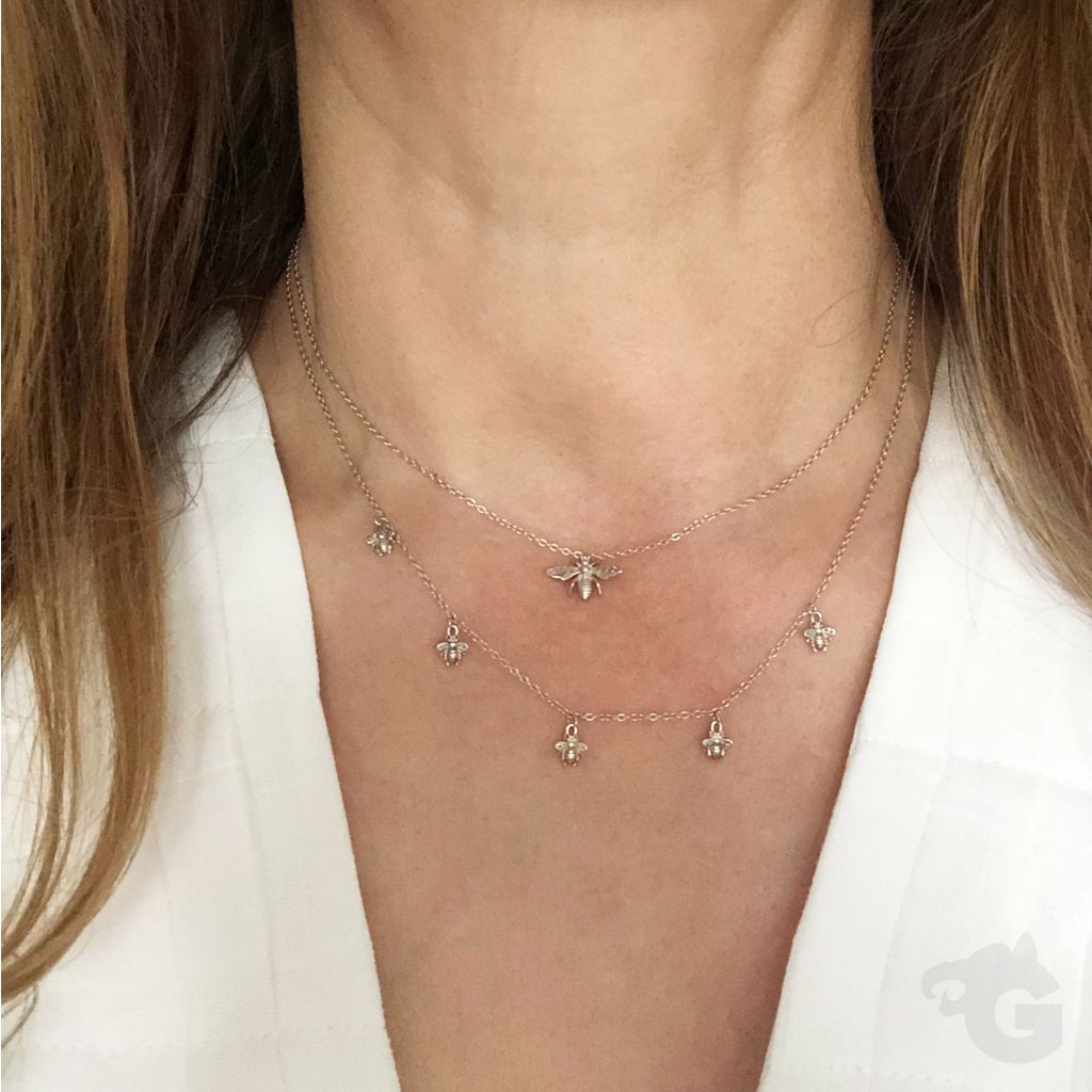 girl bee necklace gift for her 18th birthday present silver