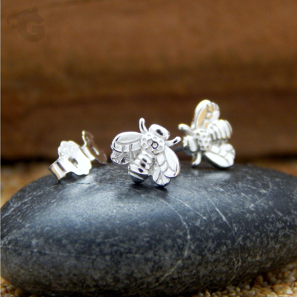 dainty earrings studs silver insect glermes city of beads studio etsy