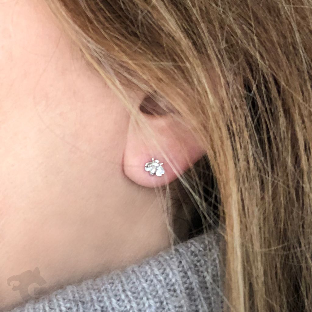 bee earrings sterling silver studs