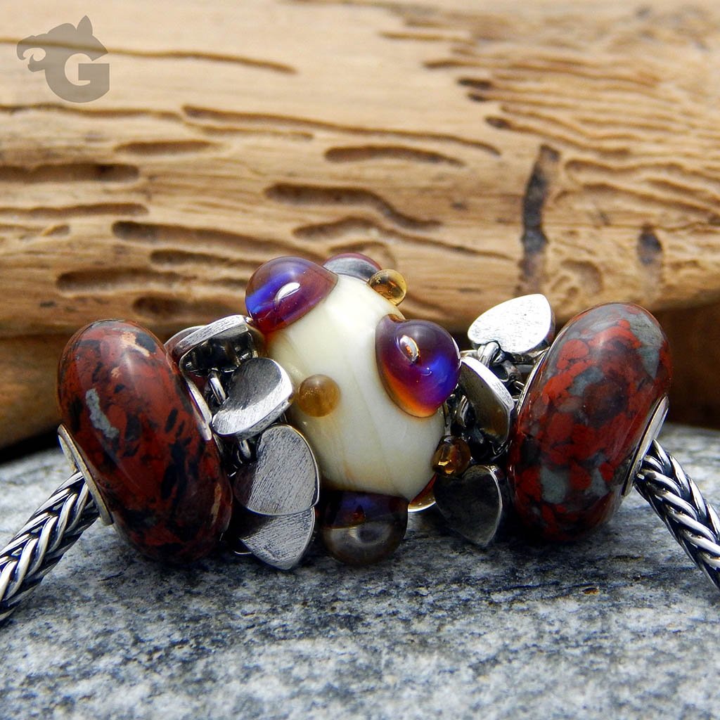 Poppy Jasper gemstone charm bead