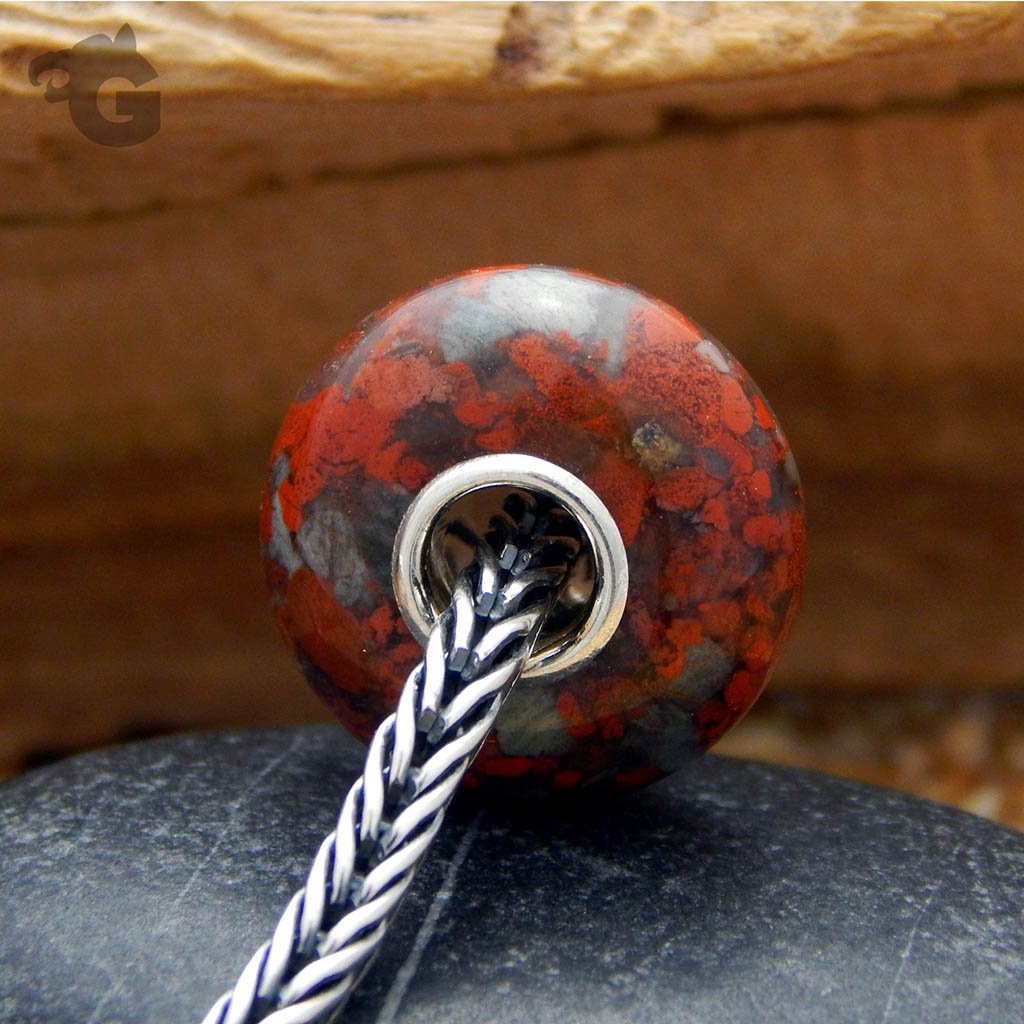 Poppy Jasper gemstone charm bead