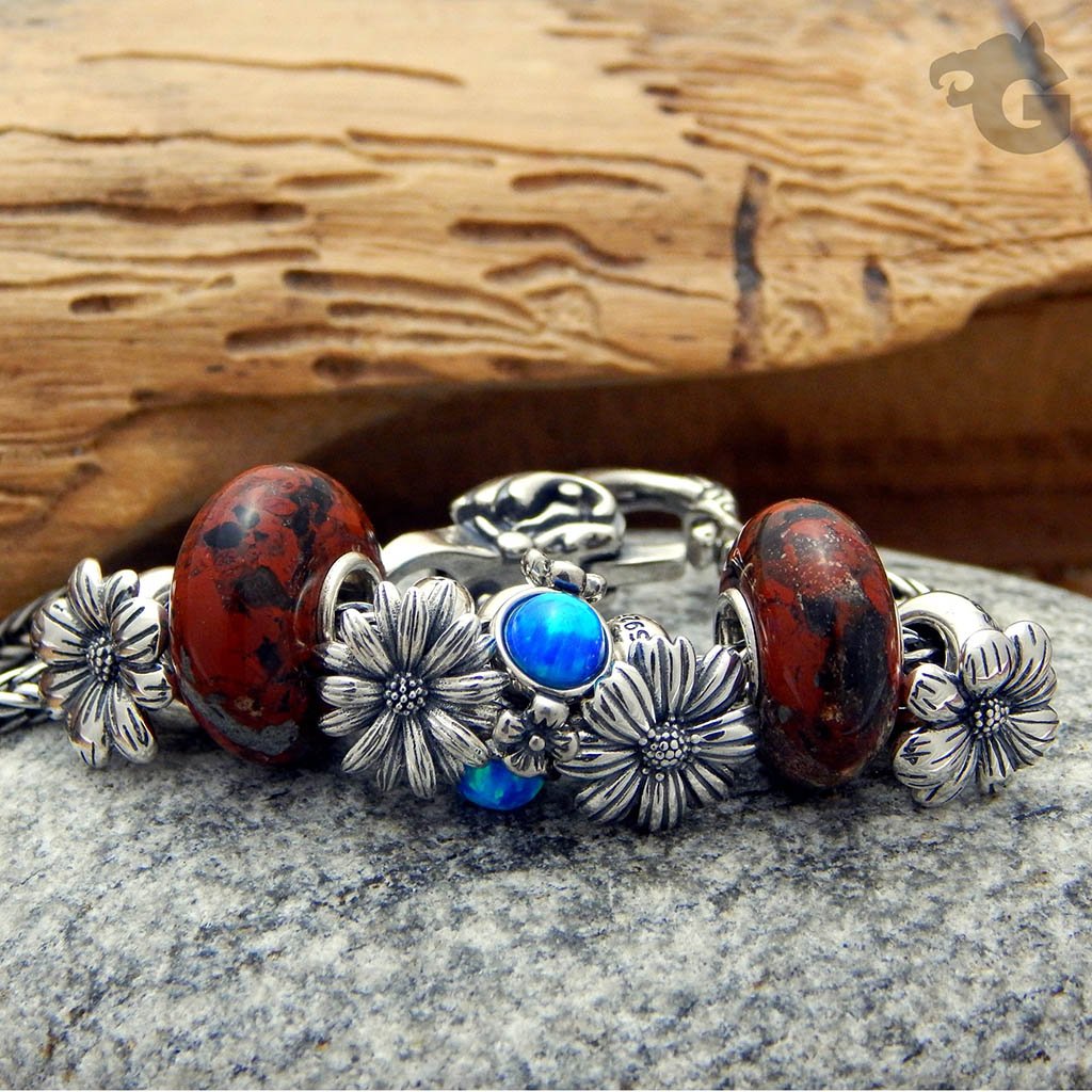 Poppy Jasper gemstone charm bead