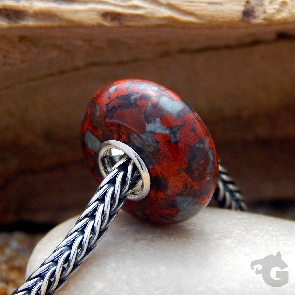 Poppy Jasper gemstone charm bead