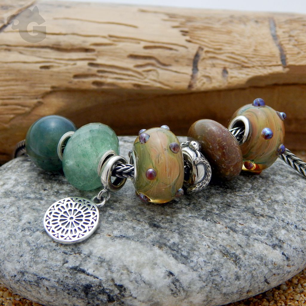 multi coloured bead bracelet 925 sterling silver core big hole European style charm large hole glermes city of beads studio