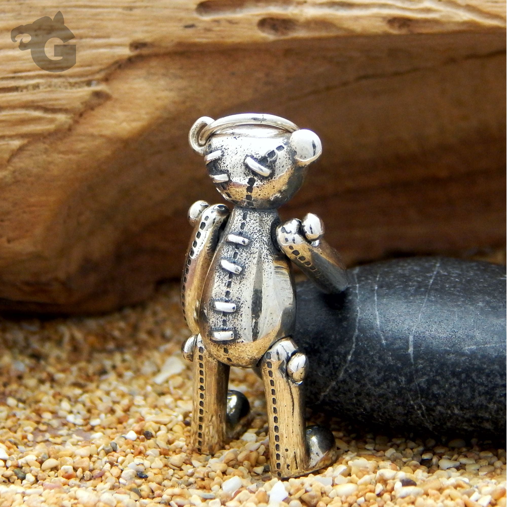 bear jewelry pendant gift unisex silver