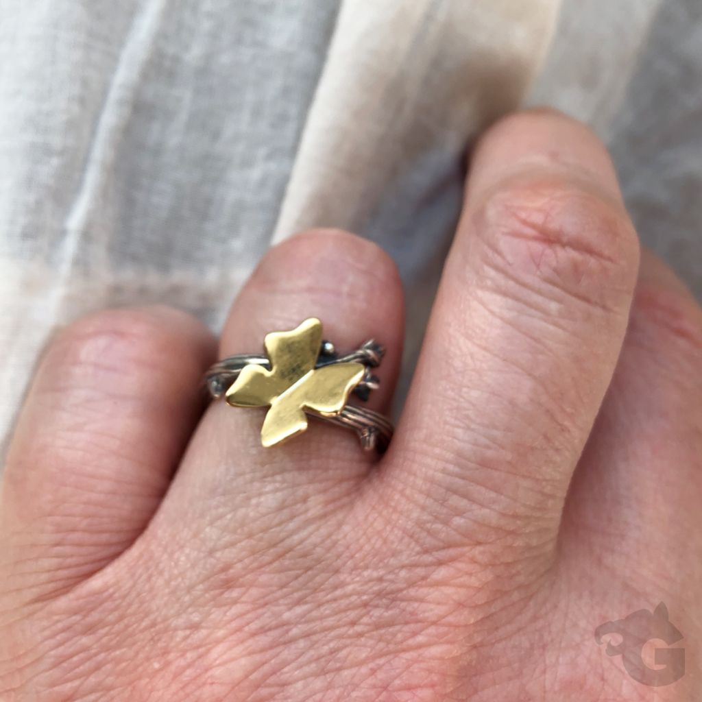 butterfly ring silver wrap oxidized glermes city of beads studio