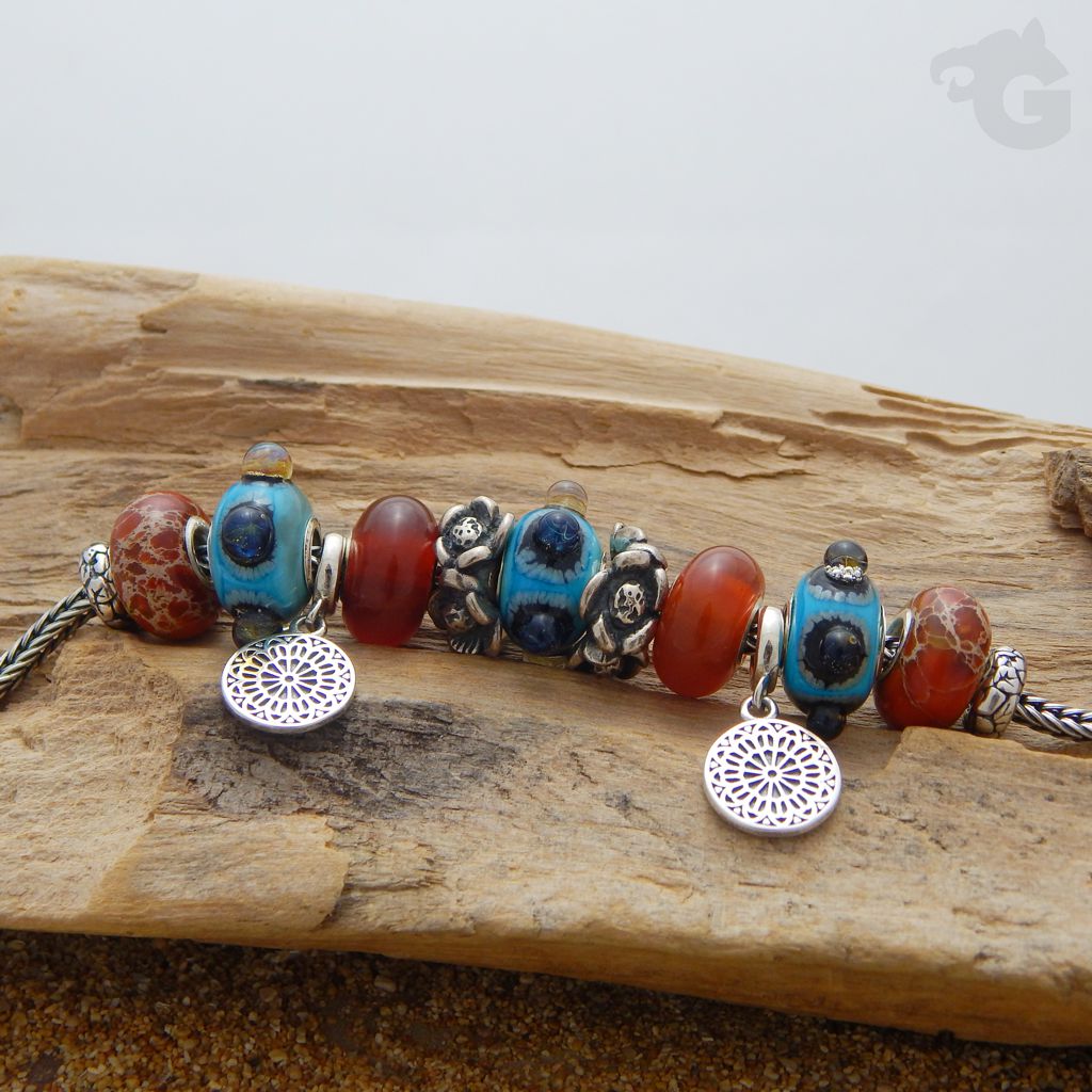 carnelian bracelet big hole bead natural stone smooth cut