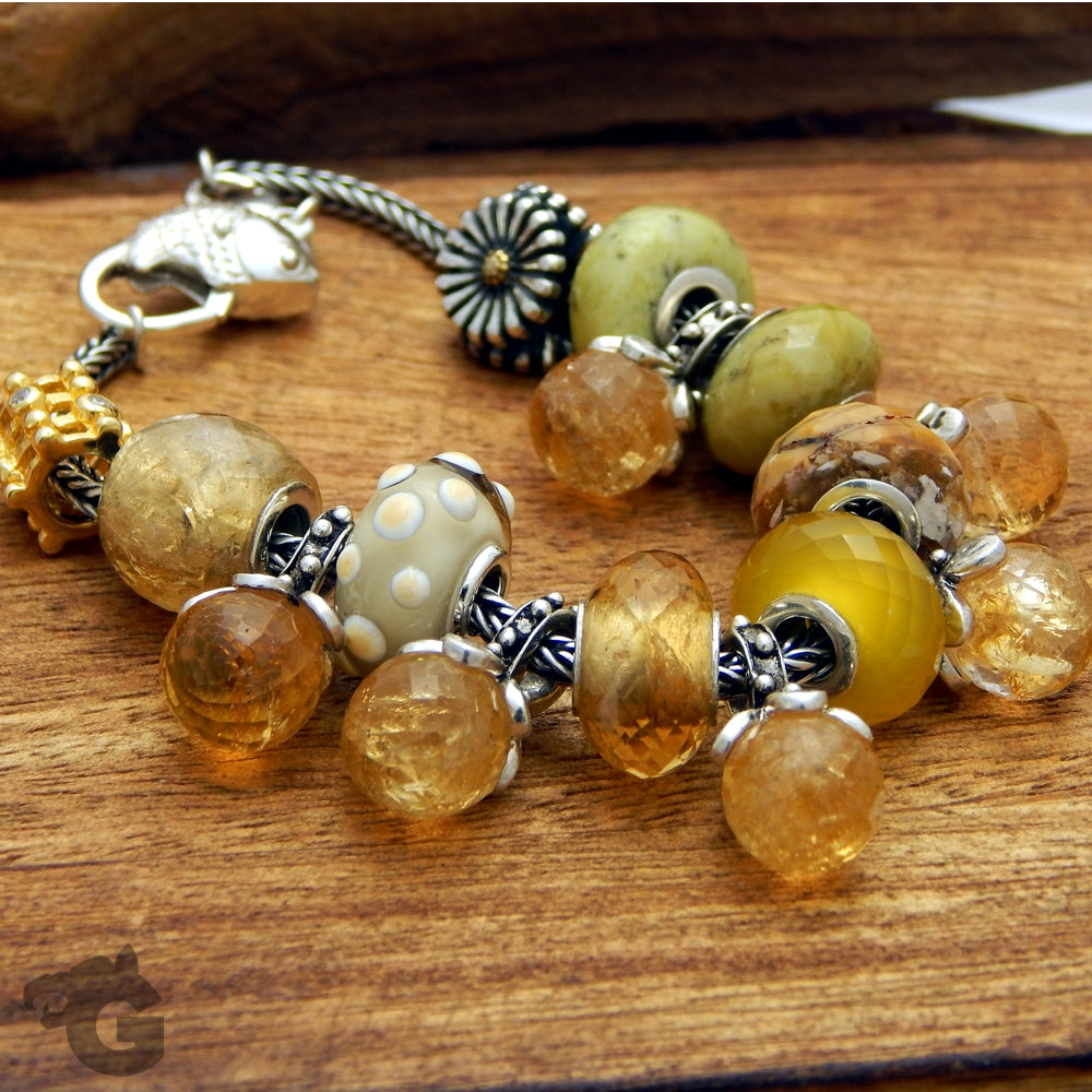 Glass bead jewelry bumpy handmade bead fits Pandora, universal core - Glermes.com