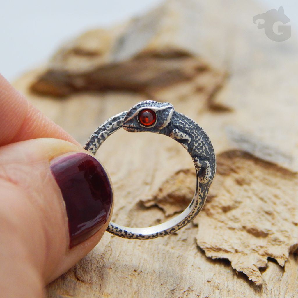 chameleon ring jewelry oxidized glermes city of beads studio etsy