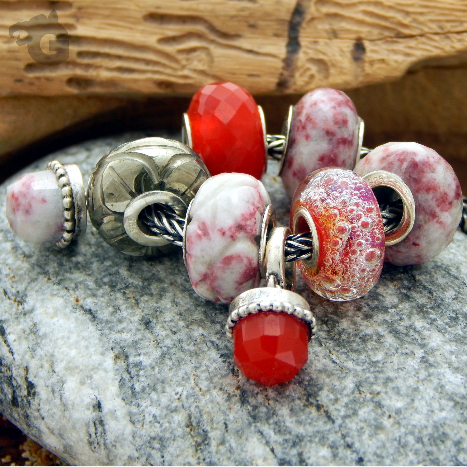 Artisan lampwork beads big hole bracelet diy fits Pandora Trollbeads - Glermes.com