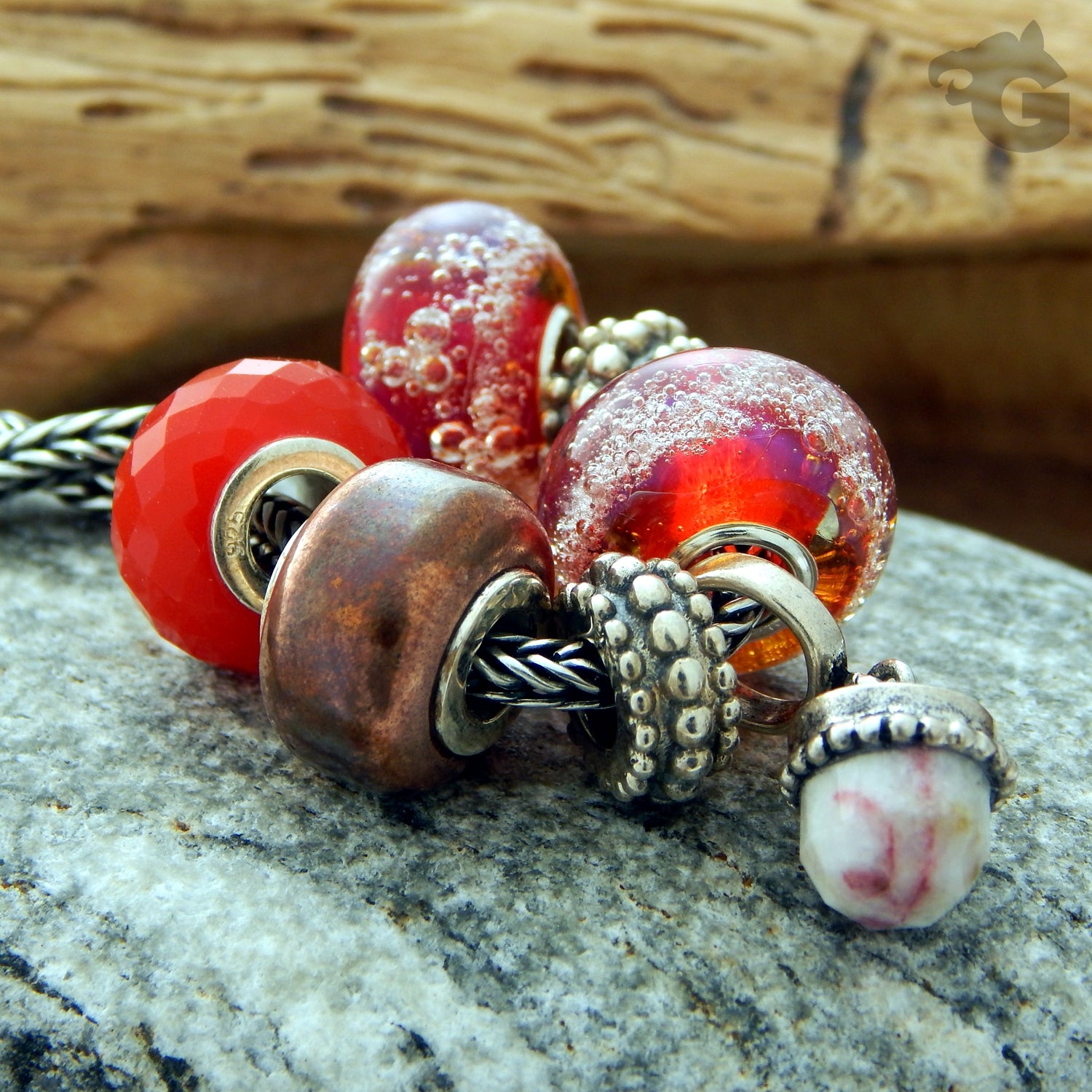 Neon glass bead bubbles universal core big hole bead - Glermes.com