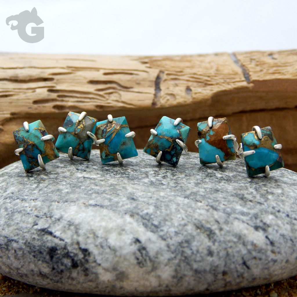 Natural facetted Copper Turquoise stones glermes