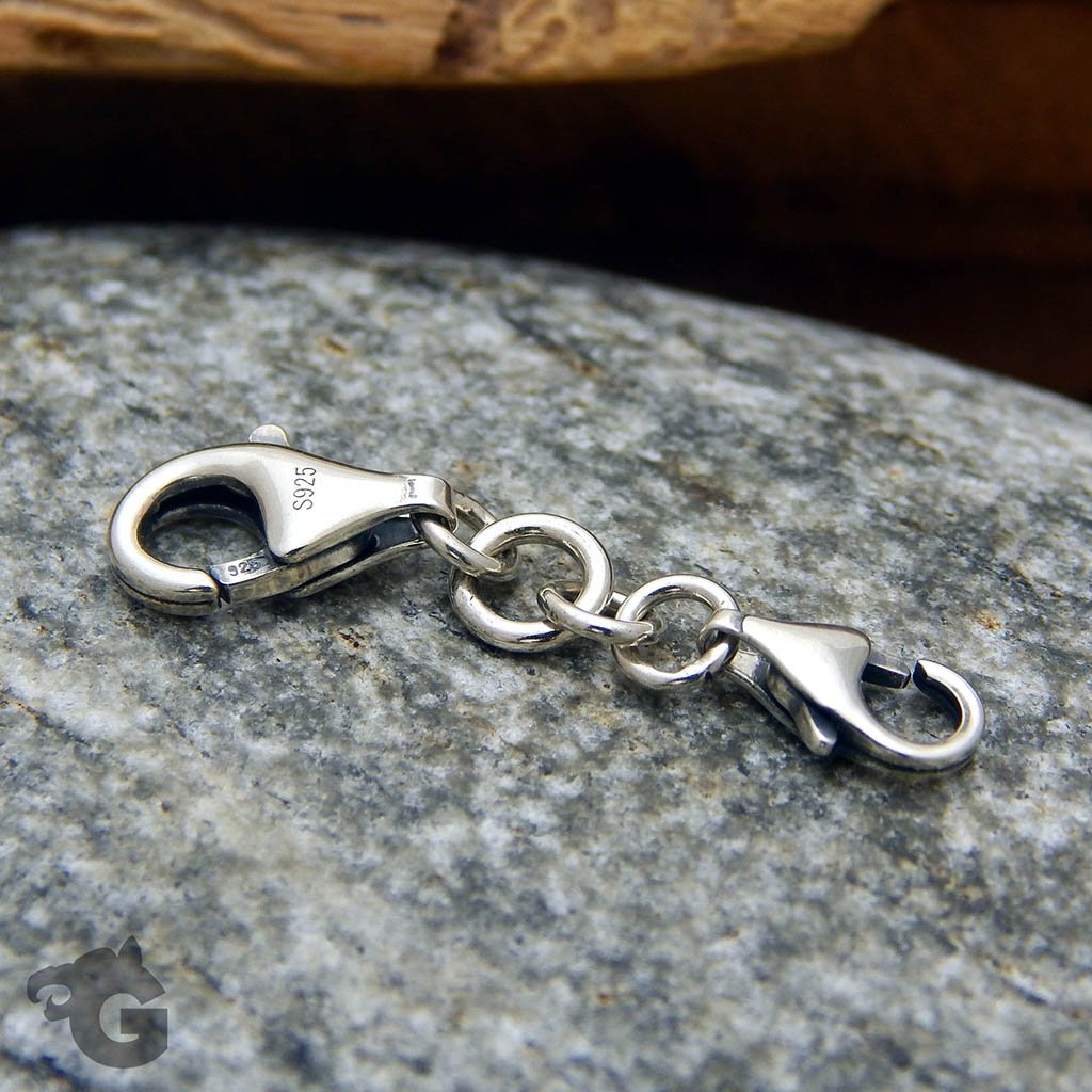 Double Lobster Long silver clasp
