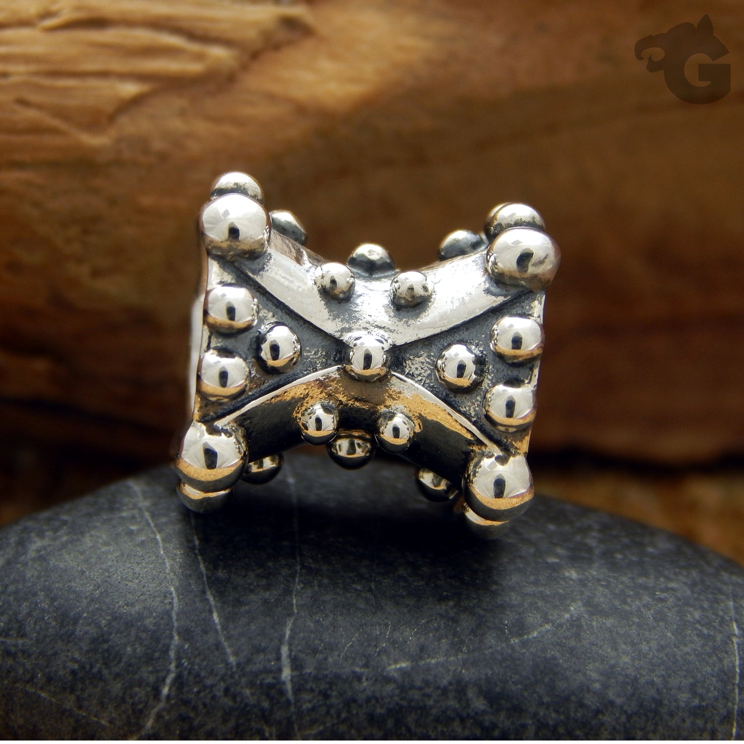 Harlequin pattern silver charm foxtail chain necklace universal core - Glermes.com