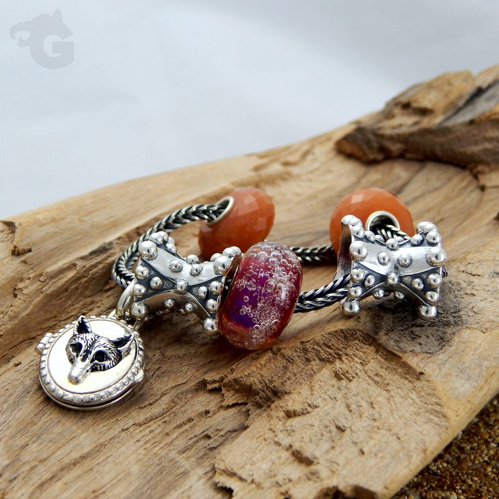 Bracelet silver charm oxidized universal hole triangle pattern trendy - Glermes.com