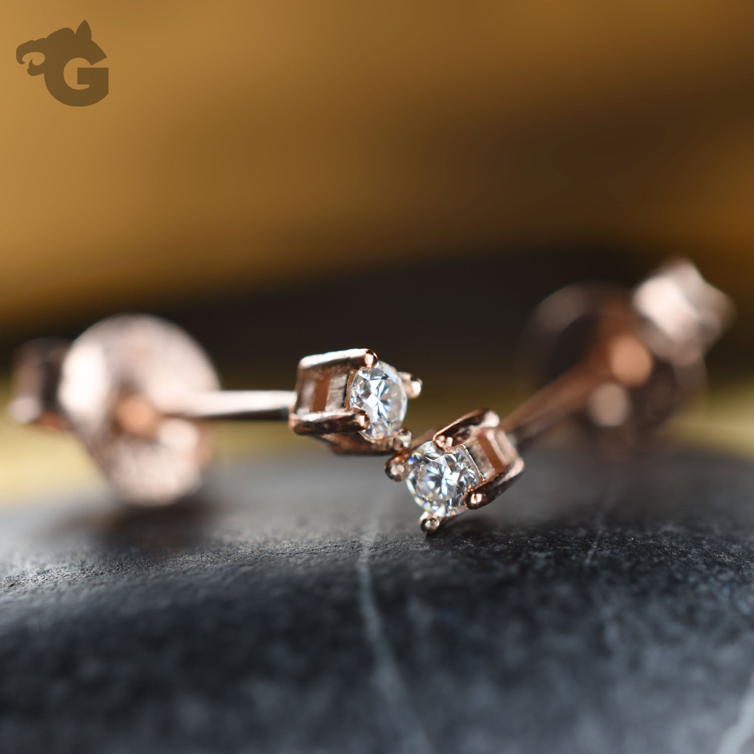 Diamond stud earrings for women rose gold tiny - Glermes.com