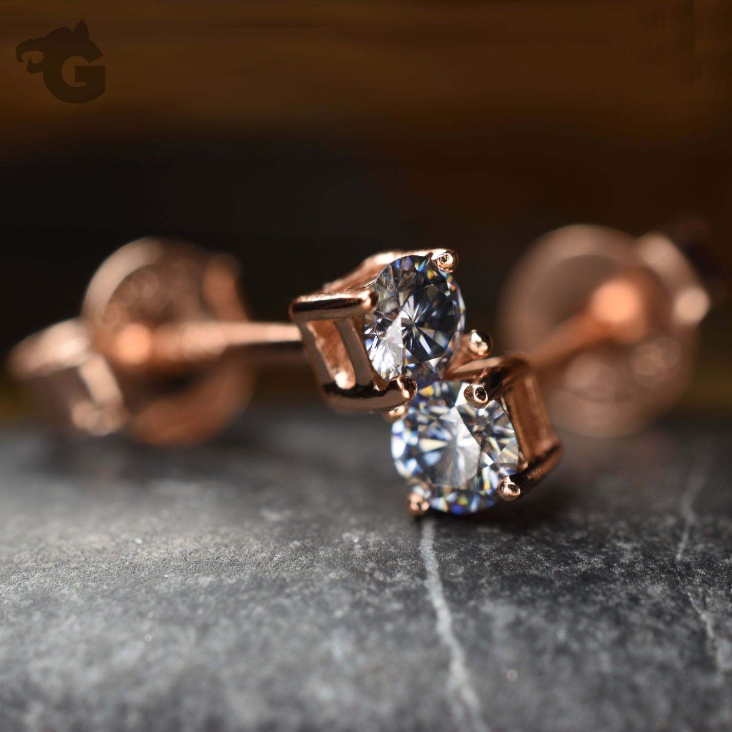 Grey Moissanite earrings - Glermes.com