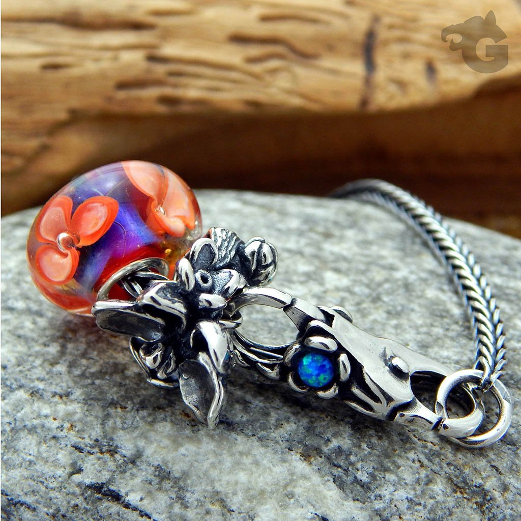 Clasp Flashy Flower Blue Light