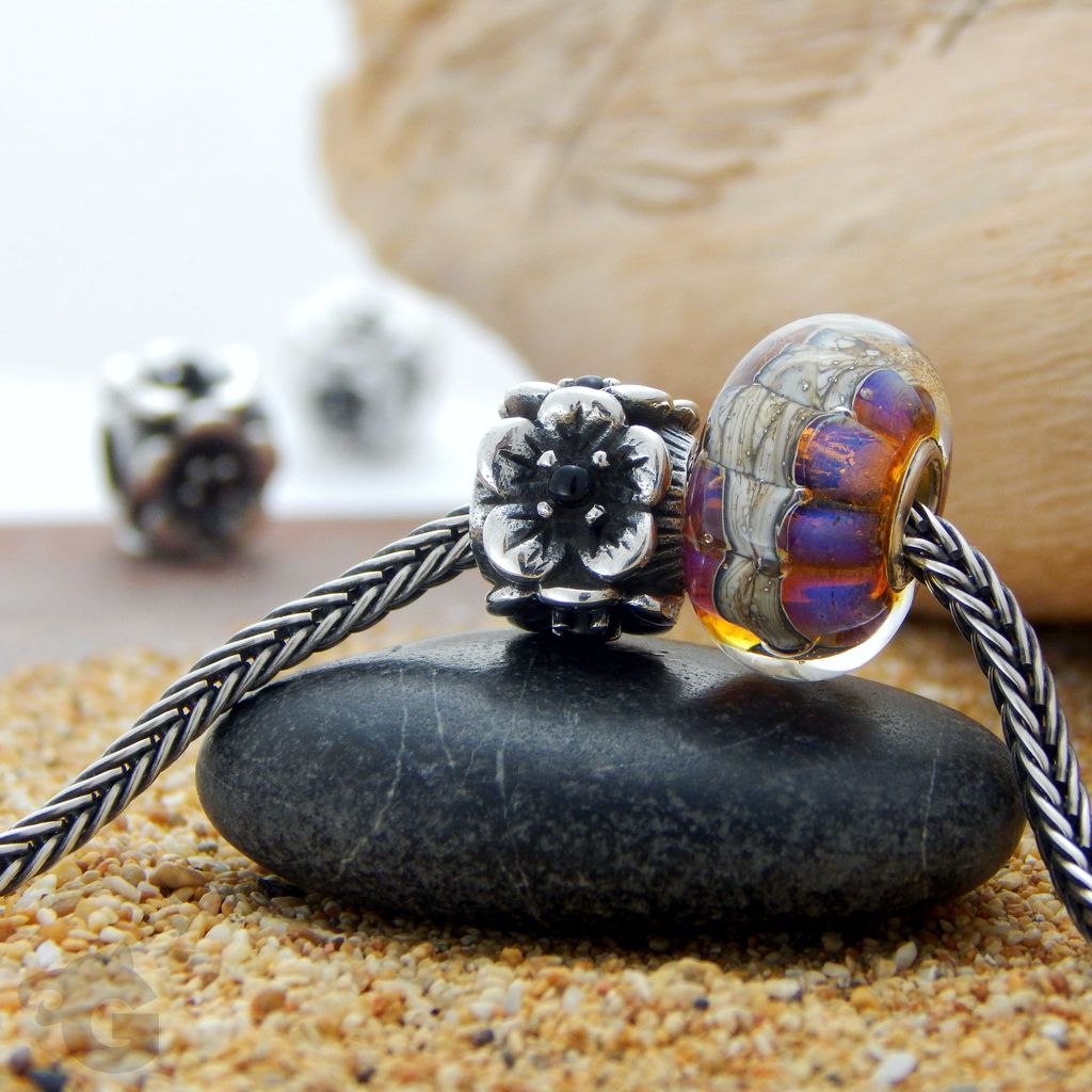 flower bracelet bead gemstone black onyx bohemian feminine glermes