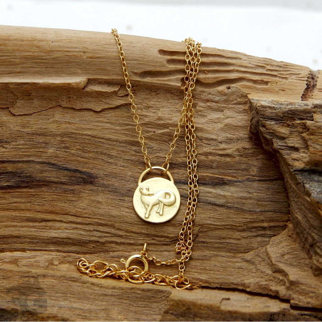 fox coin choker 18K yellow gold plated 925 sterling silver necklace