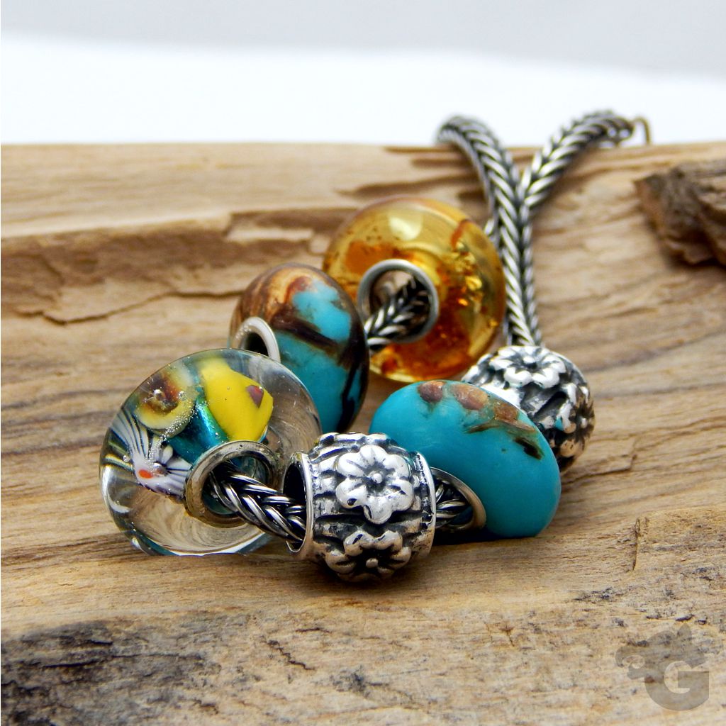 floral jewellery bead bracelet diy charm silver glermes