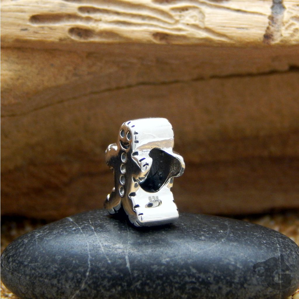 Gingerbread Man silver charm