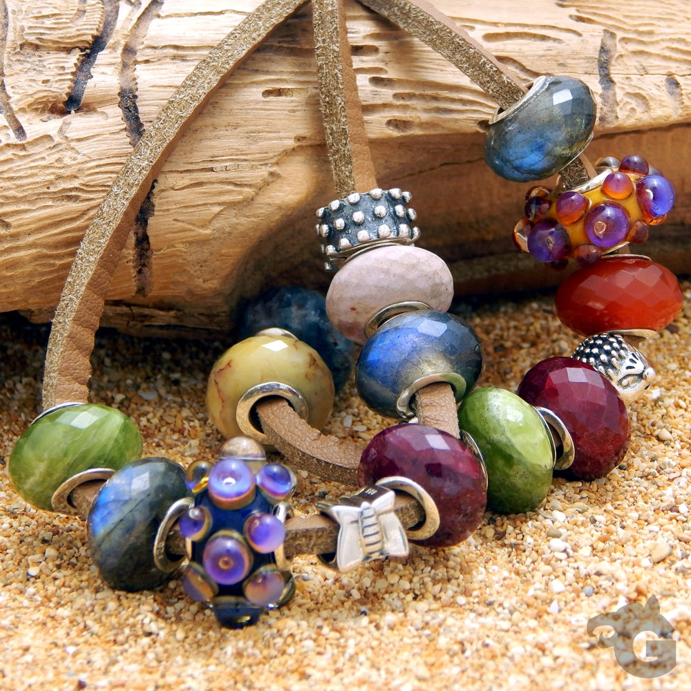 Butterfly silver bead European big hole nature bead - Glermes