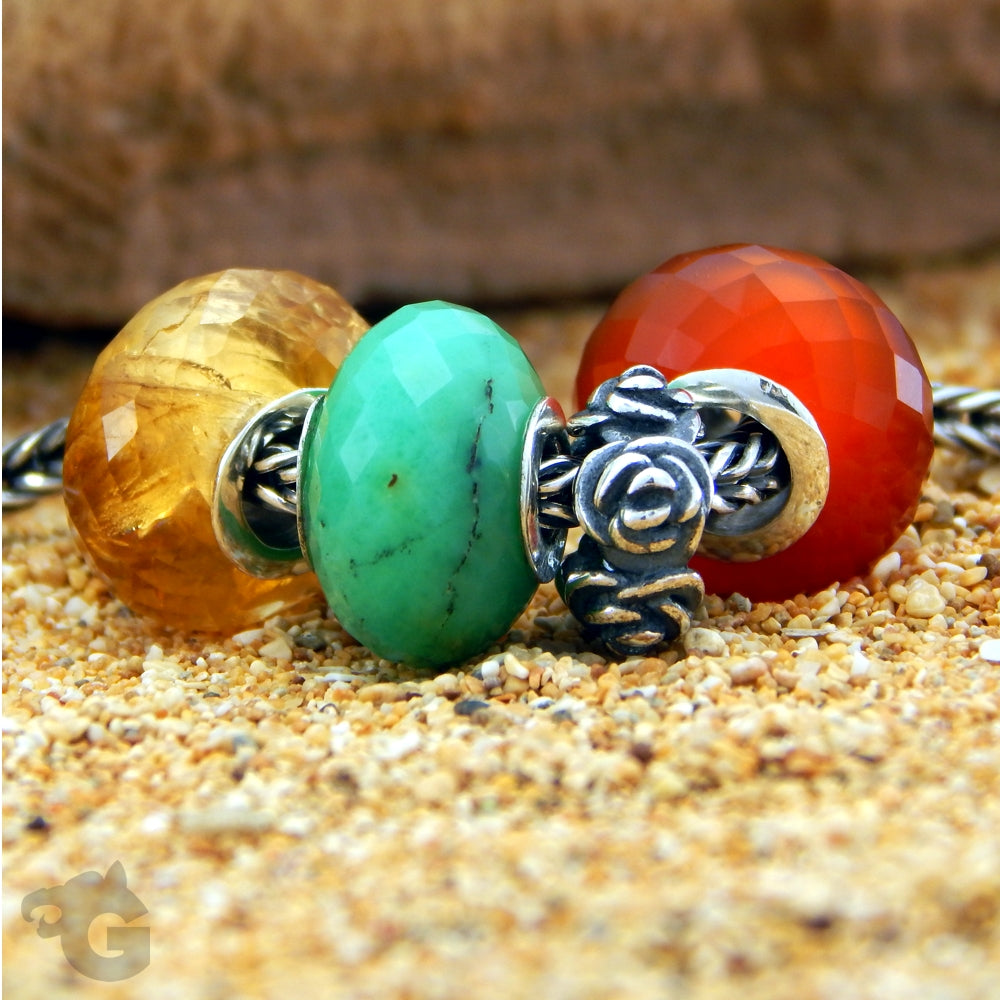 Rose Garden 925 Oxidized Sterling silver European charm - glermes.com