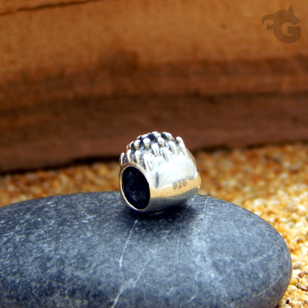 Hedgehog 925 Sterling Oxidized silver charm European bracelet - Glermes