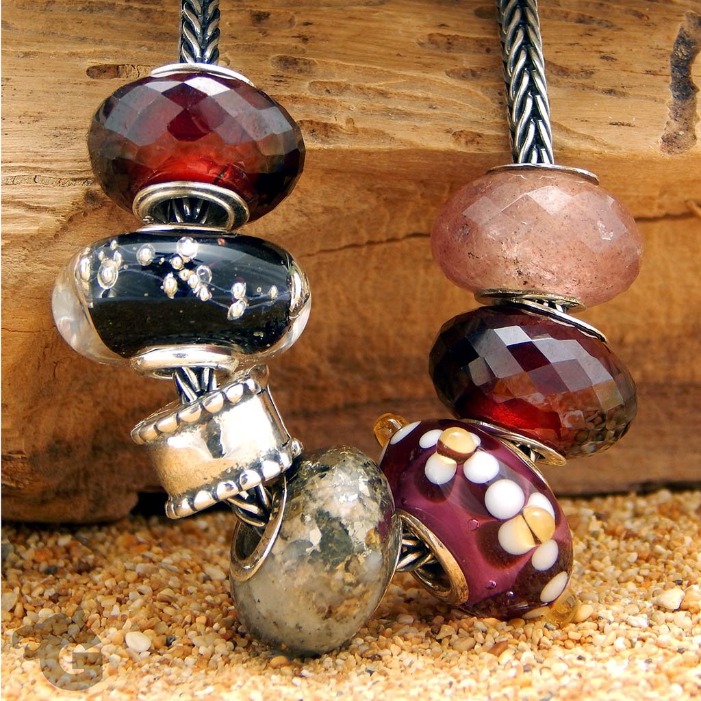 Glass bead Cherry Flowers handmade