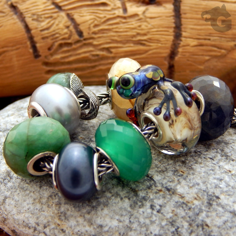 Gray pearl bracelet charm natural freshwater - Glermes