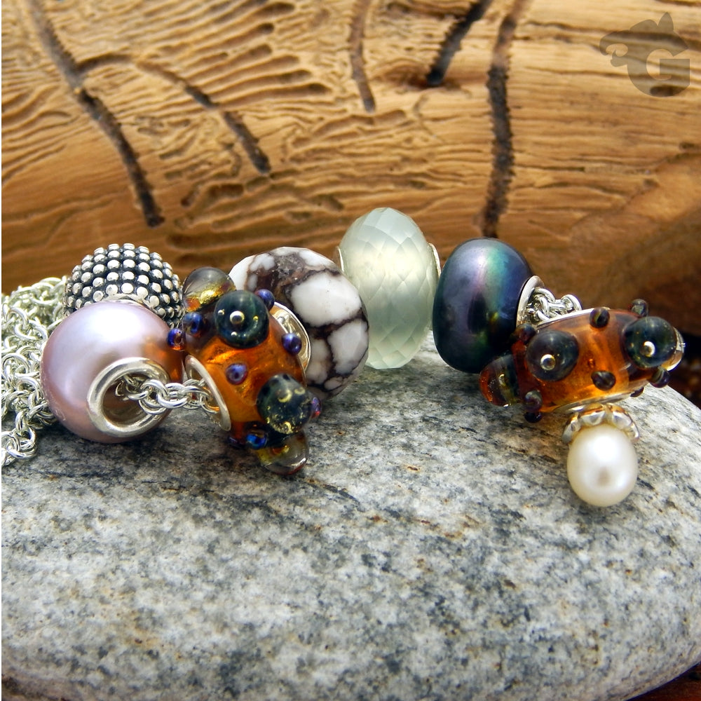 Freshwater pearl bracelet purple natural big hole core jewelry bead - Glermes