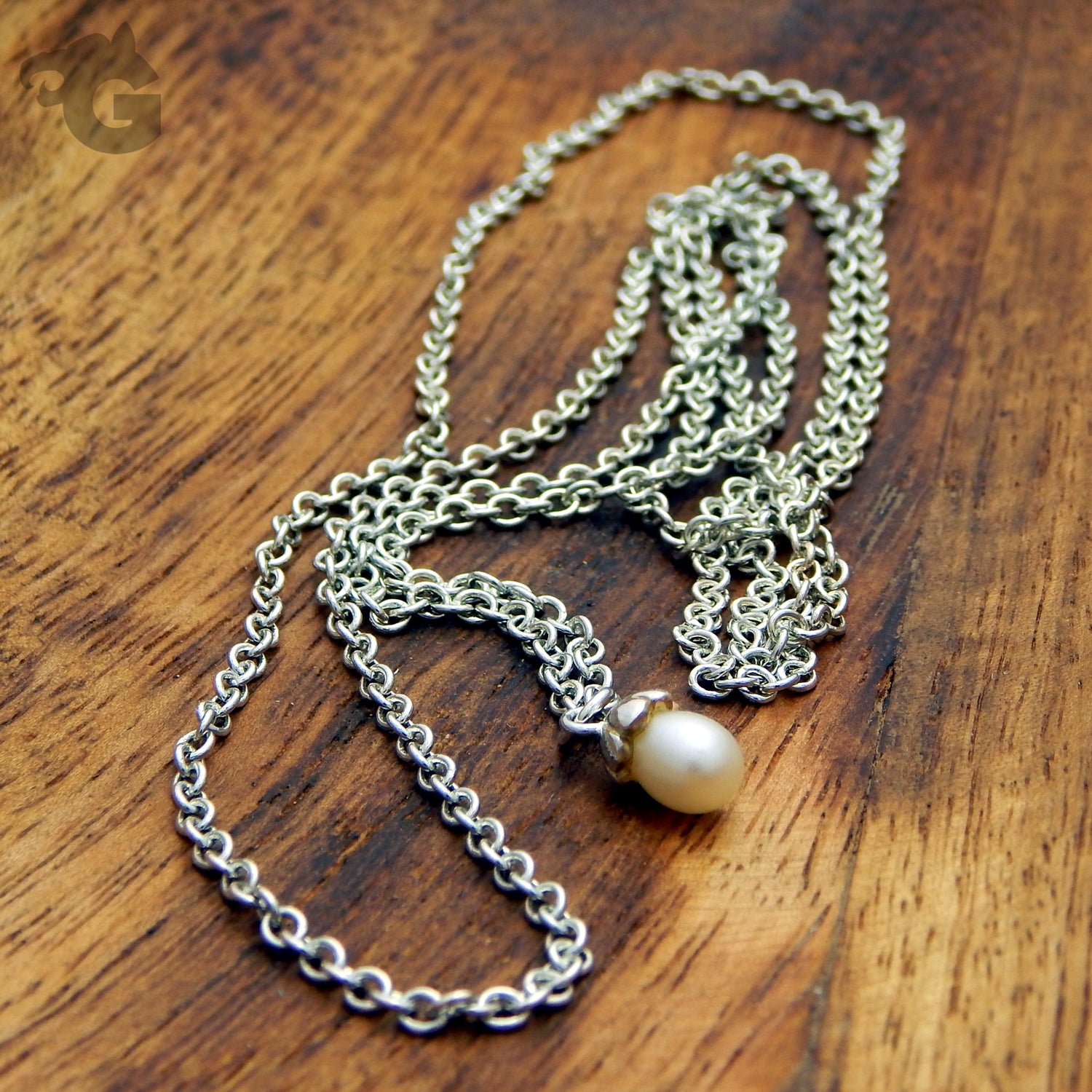 35.4" inches long lockless necklase 925 solid sterling silver - Glermes