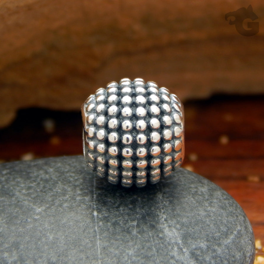 925 Sterling silver charm Sugar Apple oxidized big hole bead fits Pandora bumpy - Glermes.com