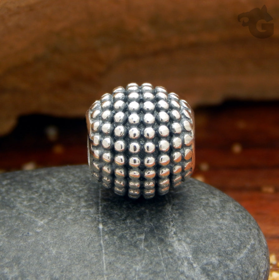 925 Sterling silver charm Sugar Apple oxidized big hole bead fits Pandora bumpy - Glermes.com
