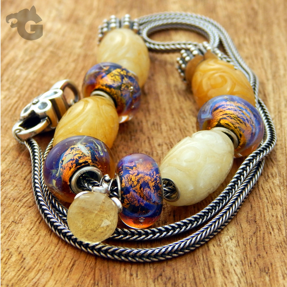Natural Jade bead yellow honey color barrel shape carved small core - Glermes.com