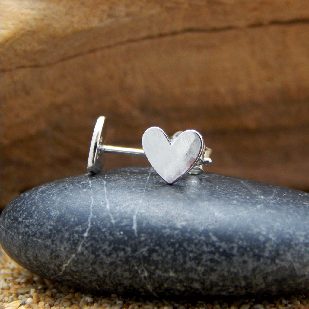 heart stud earrings silver small 925 sterling silver platinum plated glermes.com