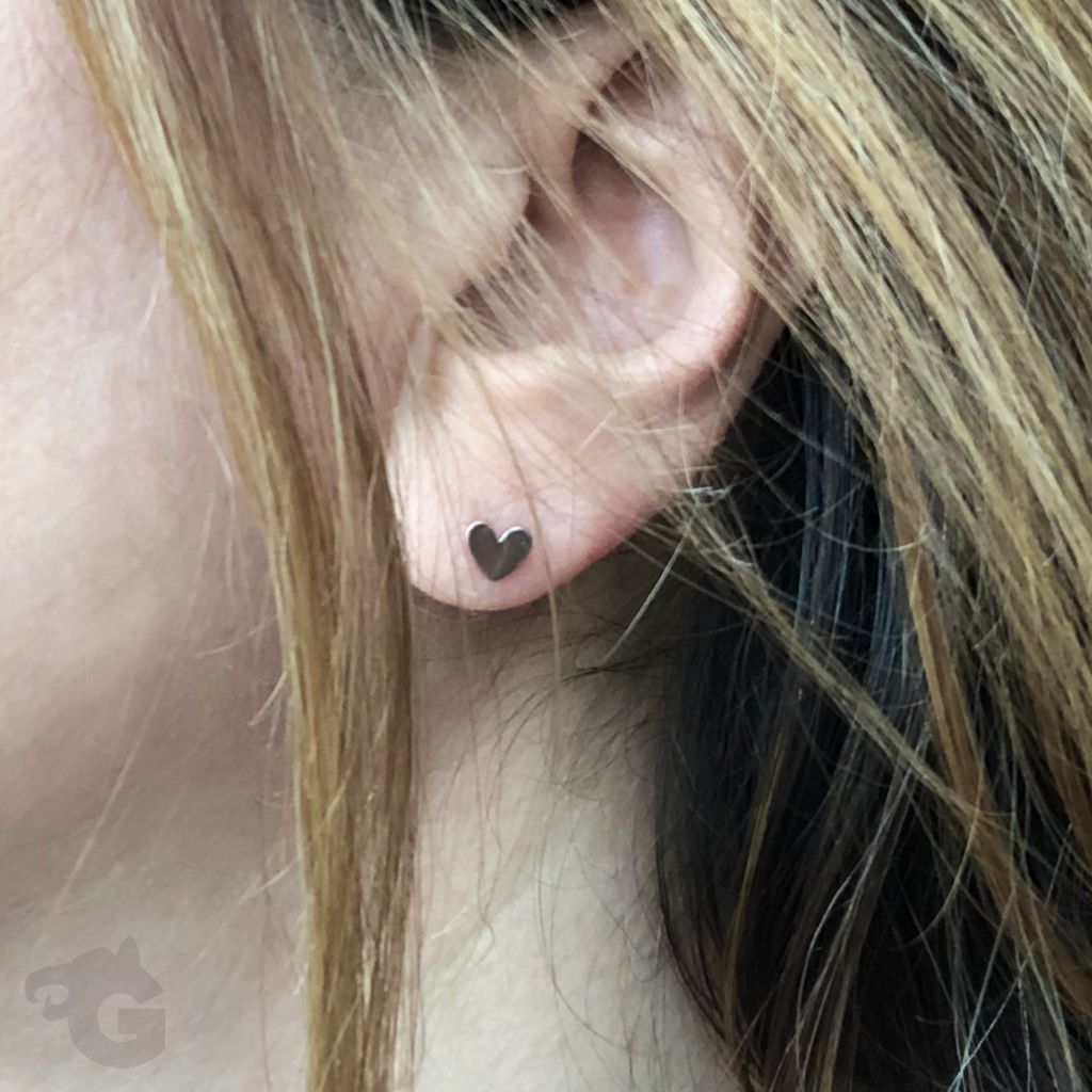 heart stud earrings silver glermes.com