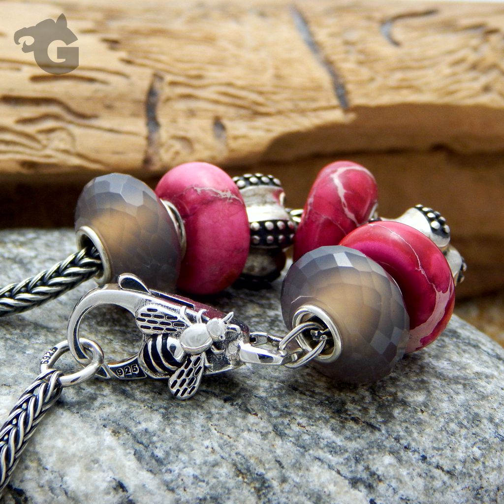 Pink Imperial Jasper jewelry bracelet charm glermes