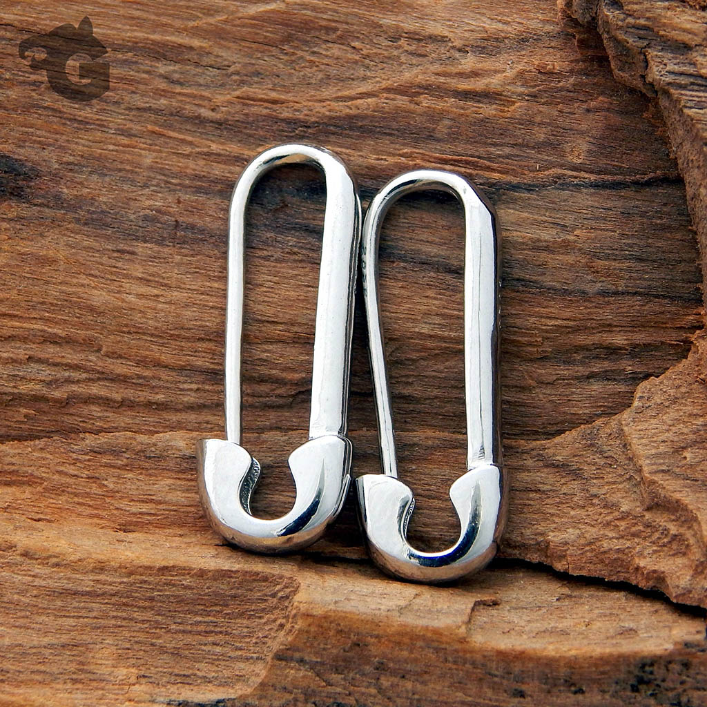 Huggie Safety Pin earring single or a pair