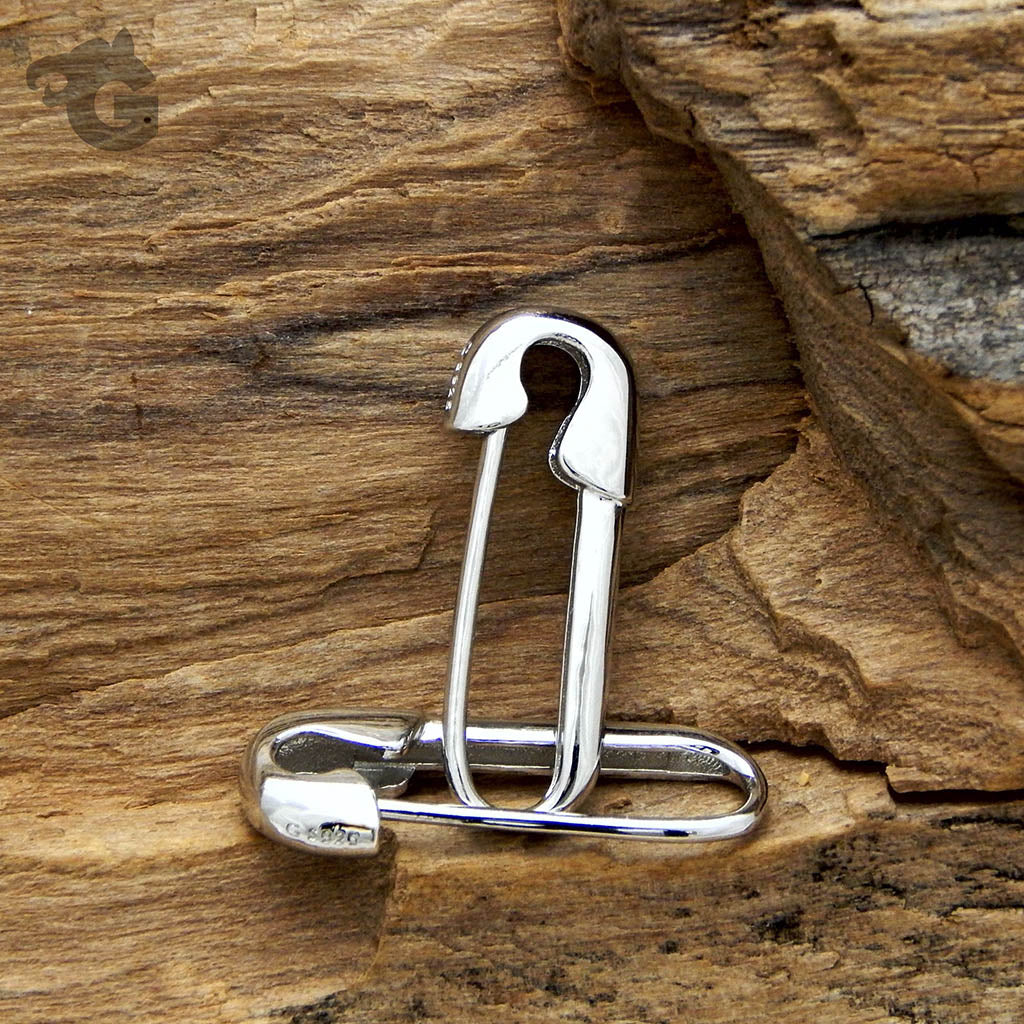 Huggie Safety Pin Asymmetrical earring