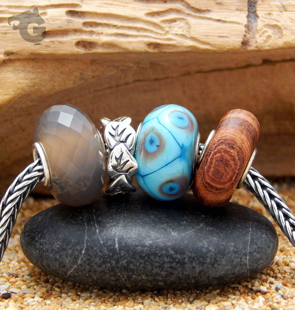 Ikat Light Blue Glass bead