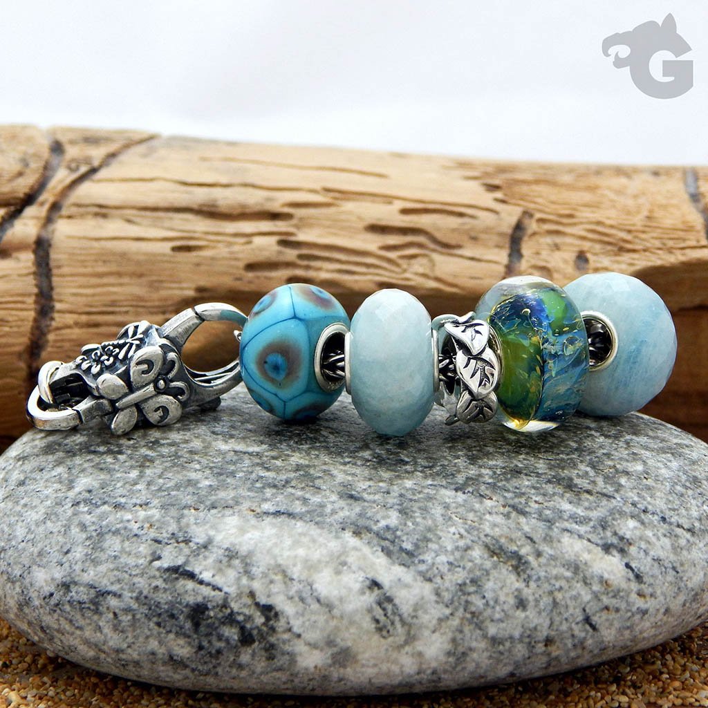 Ikat Light Blue Glass bead